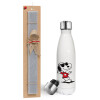 Easter candle, metallic white thermos bottle (500ml) & aromatic flat candle (30cm) (GRAY)