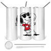 Tumbler stainless steel 600ml, with metal straw & cleaning brush