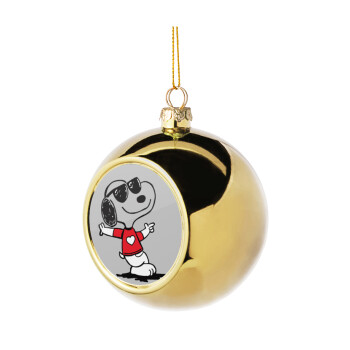 Snoopy καρδούλα, Golden Christmas tree ball ornament 8cm