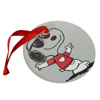 Snoopy καρδούλα, Christmas ornament glass 9cm