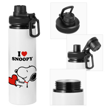 I LOVE SNOOPY, Metal water bottle with safety cap, aluminum 850ml