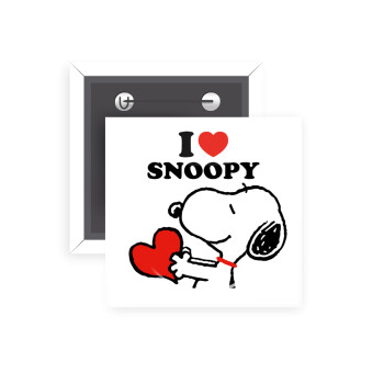 I LOVE SNOOPY, Κονκάρδα παραμάνα τετράγωνη 5x5cm
