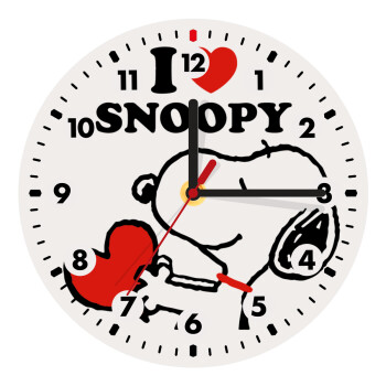 I LOVE SNOOPY, Ρολόι τοίχου ξύλινο (20cm)