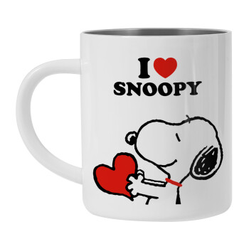 I LOVE SNOOPY, Mug Stainless steel double wall 450ml