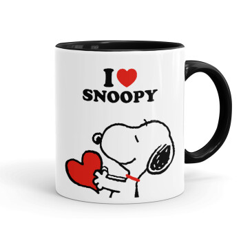 I LOVE SNOOPY, Mug colored black, ceramic, 330ml