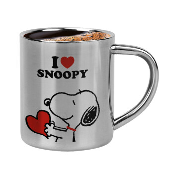 I LOVE SNOOPY, Κουπάκι μεταλλικό διπλού τοιχώματος για espresso (220ml)