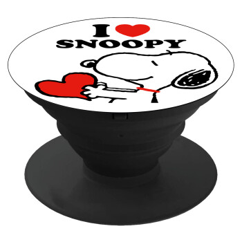 I LOVE SNOOPY, Phone Holders Stand  Black Hand-held Mobile Phone Holder