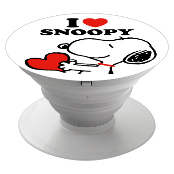 I LOVE SNOOPY, Phone Holders Stand  White Hand-held Mobile Phone Holder