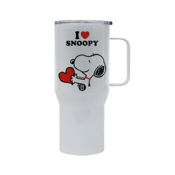 I LOVE SNOOPY, Mega Stainless steel Tumbler with lid, double wall 750L