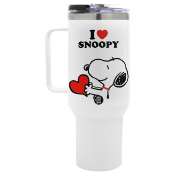 I LOVE SNOOPY, Mega Tumbler με καπάκι, διπλού τοιχώματος (θερμό) 1,2L