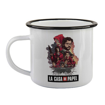 La casa de papel drawing cover, Κούπα εμαγιέ με μαύρο χείλος 360ml