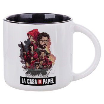 La casa de papel drawing cover, Κούπα κεραμική 400ml Λευκή/Μαύρη