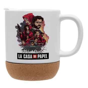 La casa de papel drawing cover, Ceramic coffee mug Cork (MAT), 330ml (1pcs)