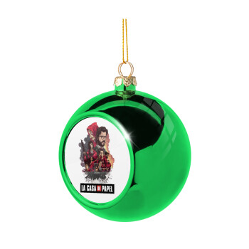 La casa de papel drawing cover, Green Christmas tree ornament ball 8cm