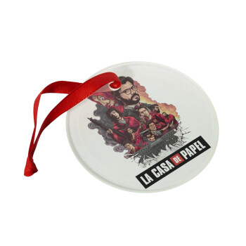 La casa de papel drawing cover, Christmas ornament glass 9cm