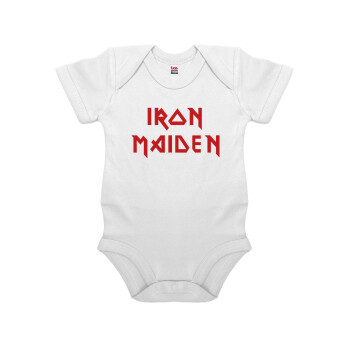 Iron maiden, Βρεφικό φορμάκι μωρού, 0-24 μηνών, ΛΕΥΚΟ, 100% Organic Cotton, κοντομάνικο