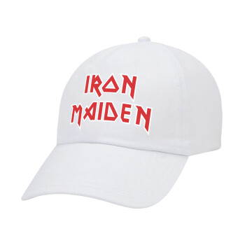 Iron maiden, Adult Baseball Cap White 5-panel (POLYESTER, ADULT, UNISEX, ONE SIZE)