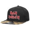 Adult Flat Snapback Hat Black/Camouflage, (100% COTTON TWILL, ADULT, UNISEX, ONE SIZE)