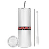 Eco friendly stainless steel tumbler 600ml, with metal straw & cleaning brush