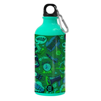 Pop art colorful seamless, Water bottle 600ml