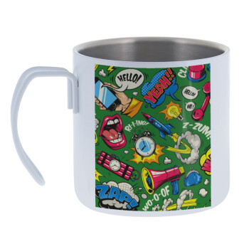 Pop art colorful seamless, Mug Stainless steel double wall 400ml