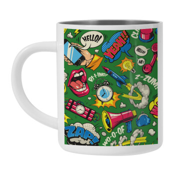 Pop art colorful seamless, Mug Stainless steel double wall 450ml