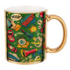 Mug ceramic, gold mirror, 330ml