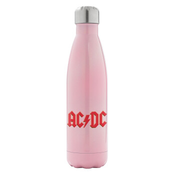 AC/DC, Μεταλλικό παγούρι θερμός Ροζ Ιριδίζον (Stainless steel), διπλού τοιχώματος, 500ml
