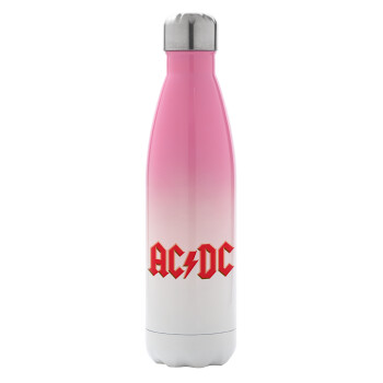 AC/DC, Metal mug thermos Pink/White (Stainless steel), double wall, 500ml