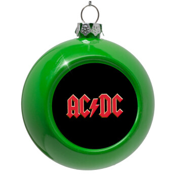 AC/DC, Green Christmas tree ornament bauble 8cm