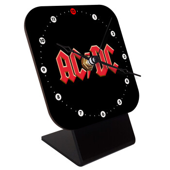 AC/DC, Quartz Wooden table clock with hands (10cm)
