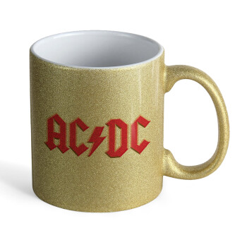 AC/DC, Κούπα Χρυσή Glitter που γυαλίζει, κεραμική, 330ml