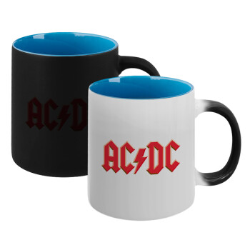 AC/DC, Κούπα Μαγική εσωτερικό μπλε, κεραμική 330ml που αλλάζει χρώμα με το ζεστό ρόφημα (1 τεμάχιο)