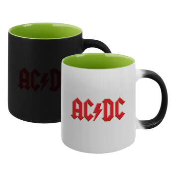 AC/DC, Κούπα Μαγική εσωτερικό πράσινο, κεραμική 330ml που αλλάζει χρώμα με το ζεστό ρόφημα (1 τεμάχιο)