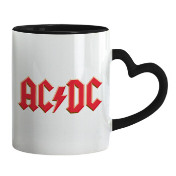 AC/DC, Mug heart black handle, ceramic, 330ml