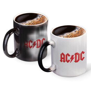 AC/DC, Color changing magic Mug, ceramic, 330ml when adding hot liquid inside, the black colour desappears (1 pcs)