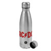 Metallic water bottle, stainless steel, 750ml