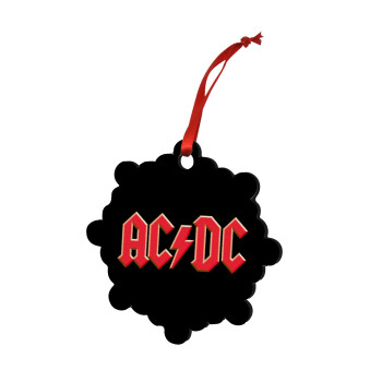 AC/DC, Χριστουγεννιάτικο στολίδι snowflake ξύλινο 7.5cm