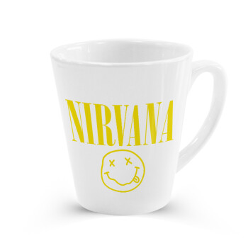 Nirvana, Κούπα κωνική Latte Λευκή, κεραμική, 300ml