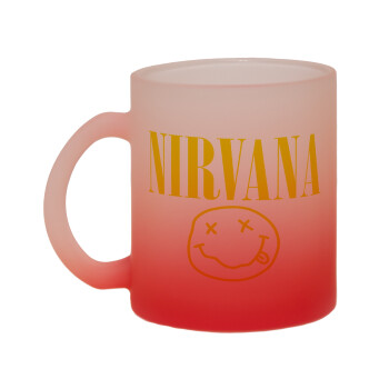 Nirvana, Κούπα γυάλινη δίχρωμη με βάση το κόκκινο ματ, 330ml