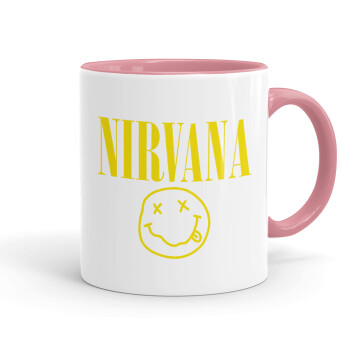 Nirvana, Κούπα χρωματιστή ροζ, κεραμική, 330ml