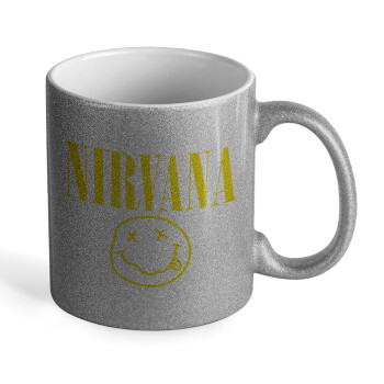 Nirvana, Κούπα Ασημένια Glitter που γυαλίζει, κεραμική, 330ml