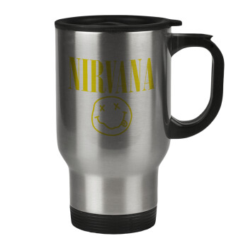 Nirvana, Stainless steel travel mug with lid, double wall 450ml