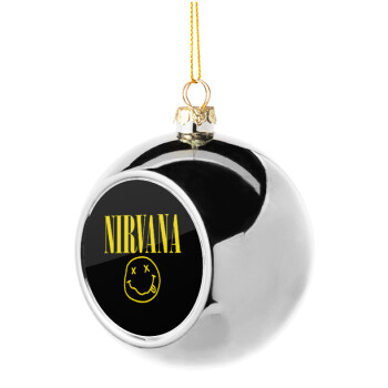 Nirvana, Silver 8cm Christmas tree ball ornament