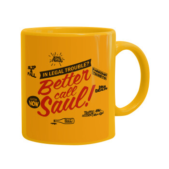 Better Call Saul, Ceramic coffee mug yellow, 330ml