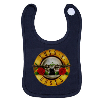 Guns N' Roses, Σαλιάρα με Σκρατς 100% Organic Cotton Μπλε (0-18 months)