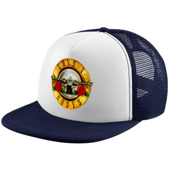 Guns N' Roses, Καπέλο Ενηλίκων Soft Trucker με Δίχτυ Dark Blue/White (POLYESTER, ΕΝΗΛΙΚΩΝ, UNISEX, ONE SIZE)