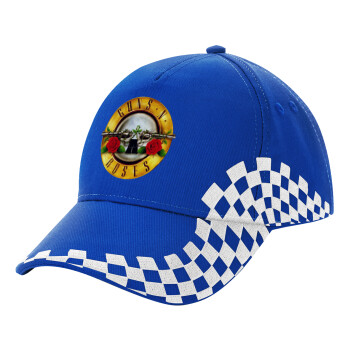 Guns N' Roses, Adult Ultimate BLUE RACING Cap, (100% COTTON DRILL, ADULT, UNISEX, ONE SIZE)