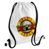 Backpack pouch GYMBAG white, with pocket (40x48cm) & thick cords