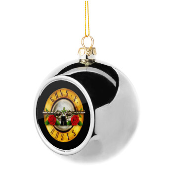 Guns N' Roses, Silver 8cm Christmas tree ball ornament